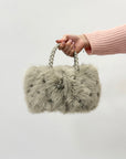 Borsa con pelo e perle Alex Max
