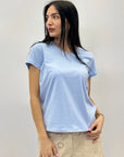 T-shirt tinta unita taglia grande con scollo a V