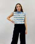 Maglione smanicato con paillettes