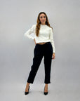 Pullover crop con intrecci