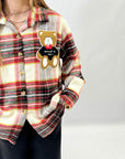 Camicia a quadri con orsetto