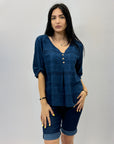 Camicia con fantasia e bottoni