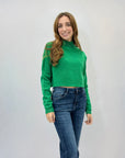 Pullover lupetto crop tinta unita