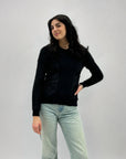 Maglione con intreccio e pelo
