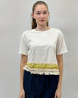 T-shirt con paillettes e frange