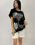 T-shirt in cotone con stampa taglia comoda