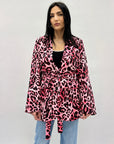 Blazer con cintura maculato