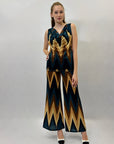 Maglia con dettaglio zig zag smanicata