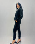 Completo in ciniglia felpa zip con pantaloni