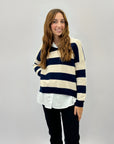 Camicia con pullover a righe