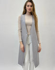 Gilet lungo con bottone