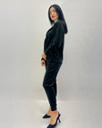 Completo in ciniglia felpa zip con pantaloni