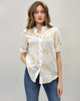 Camicia con ricami fiori