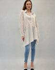 Camicia a righe con fondo asimmetrico