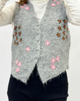 Gilet in maglia con ricami
