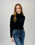 Pullover lupetto crop tinta unita