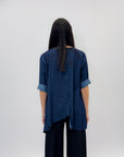 Camicia in jeans con bottoni laterali