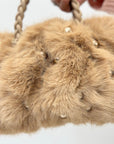 Borsa con pelo e perle Alex Max