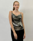 Top con dettaglio scollo in lurex
