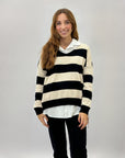 Camicia con pullover a righe