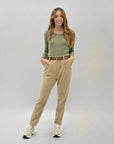 Pantaloni in velluto con cintura