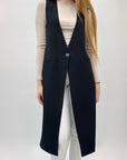 Gilet lungo con bottone