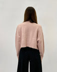 Pullover crop con rotture