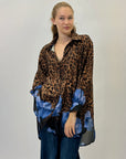 Camicia taglia comoda stampa maculata