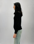 Maglione con intreccio e pelo