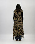 Gilet lungo in velluto stampa animalier