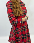 Abito tartan con gonna ampia