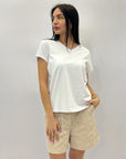 T-shirt tinta unita taglia grande con scollo a V