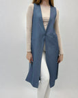 Gilet lungo con bottone
