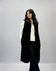 Gilet lungo in ecofur morbido