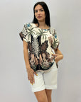 Maglia comoda con fantasia palma
