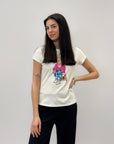 T-shirt in cotone con orsetto