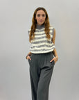 Maglione smanicato con paillettes