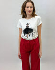 T-shirt in cotone con scritta LOVE