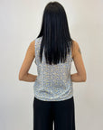 Blusa smanicata con rouches