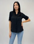 Camicia leggera con scollo alla coreana