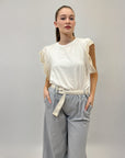 T-shirt con maniche ampie ricamate