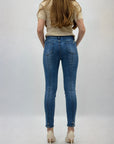 Pantaloni jeans cucitura sul retro