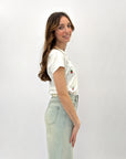 T-shirt in cotone con ricami fragole