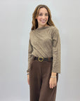 Maglia scollo barchetta con strass