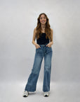 Pantaloni jeans a gamba larga