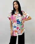 Camicia taglia comoda con stampa