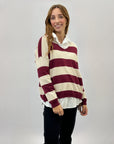 Camicia con pullover a righe