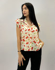 Blusa leggero con stampa frutta