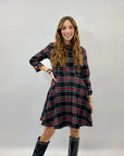 Abito tartan con gonna ampia