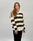 Camicia con pullover a righe